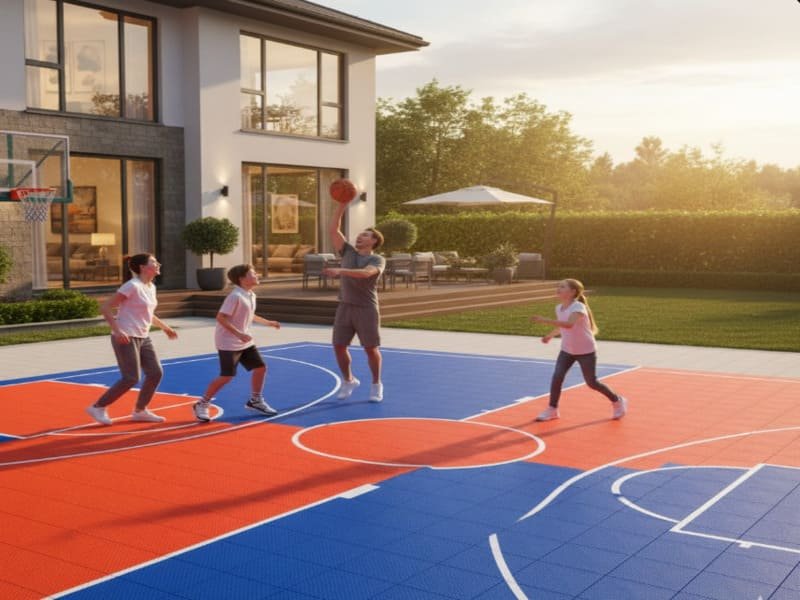 modular basketball court tiles structure